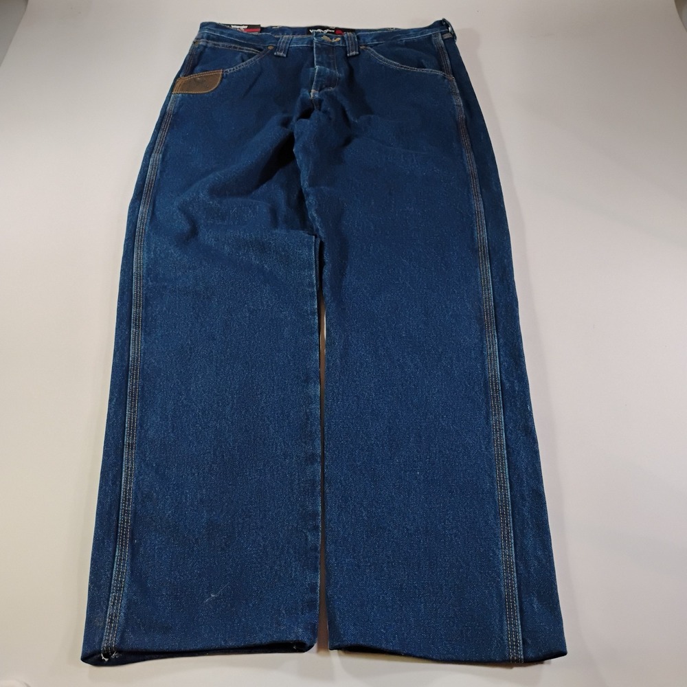 Wrangler Riggs Workwear Relaxed Fit Men's 34 x 36 Dark Wash Blue Jeans NWT